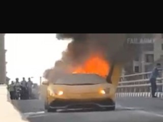Lamborghini Harucan caught fire